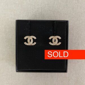 SOLD - Chanel Mini CC Stud Earrings